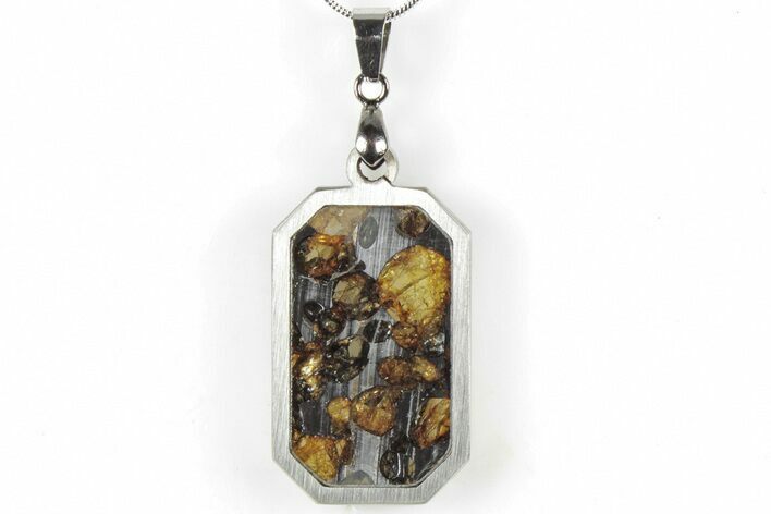 Brenham Pallasite Dog Tag Meteorite Pendant - Kansas #309161